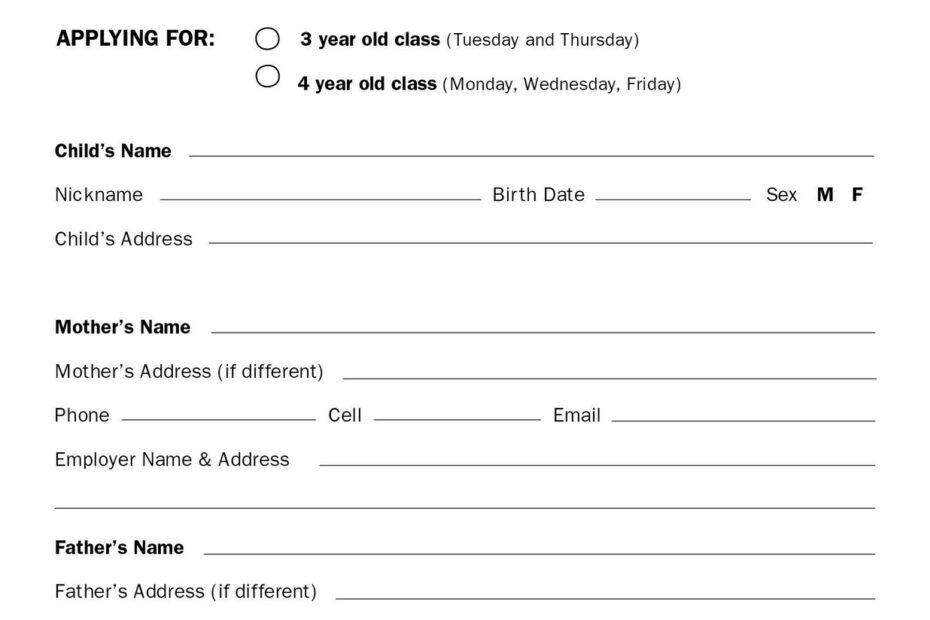 Valley Christian Preschool Download A Registration Form