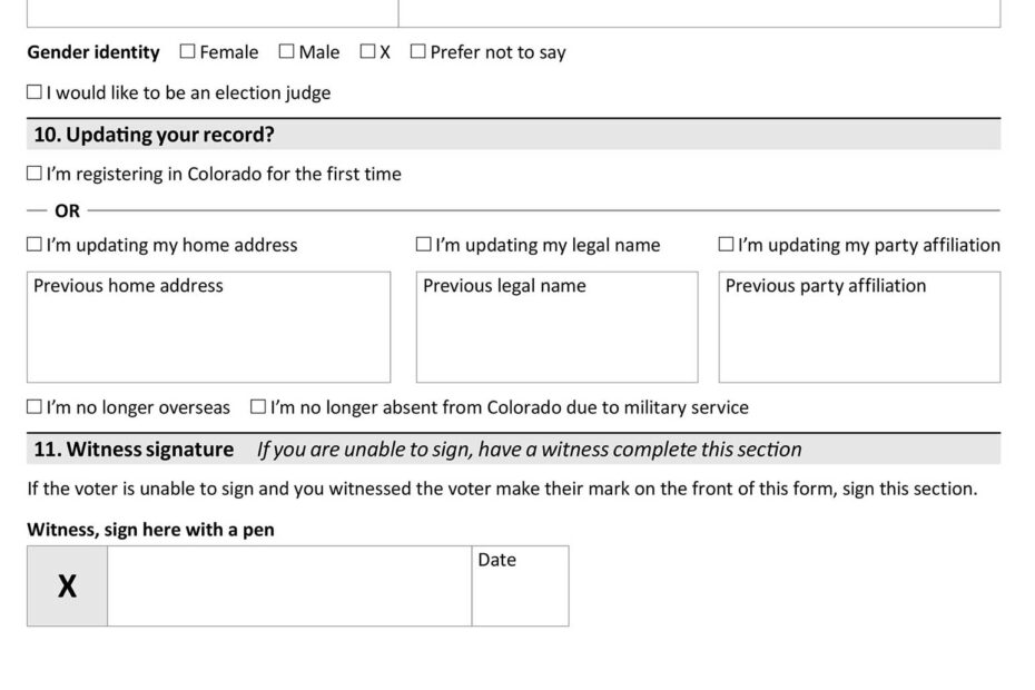 Voter Registration Form Instructions Boulder County