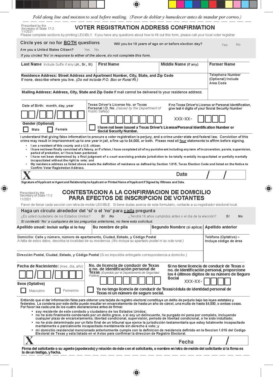 Voter Registration Information Hunt County
