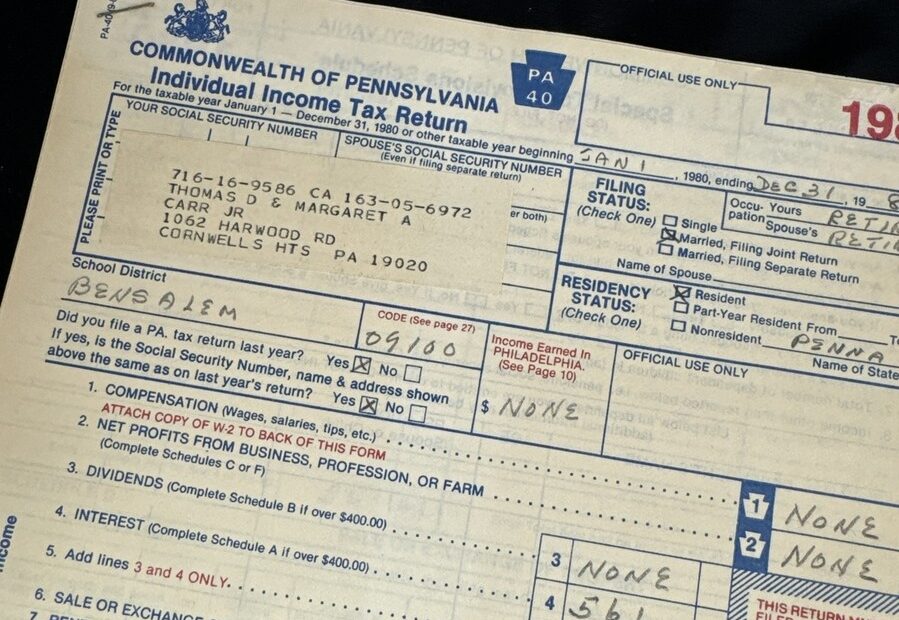 Vtg 1980 U0026 1981 Federal Income Tax Form 1040 Pennsylvania State Tax Forms