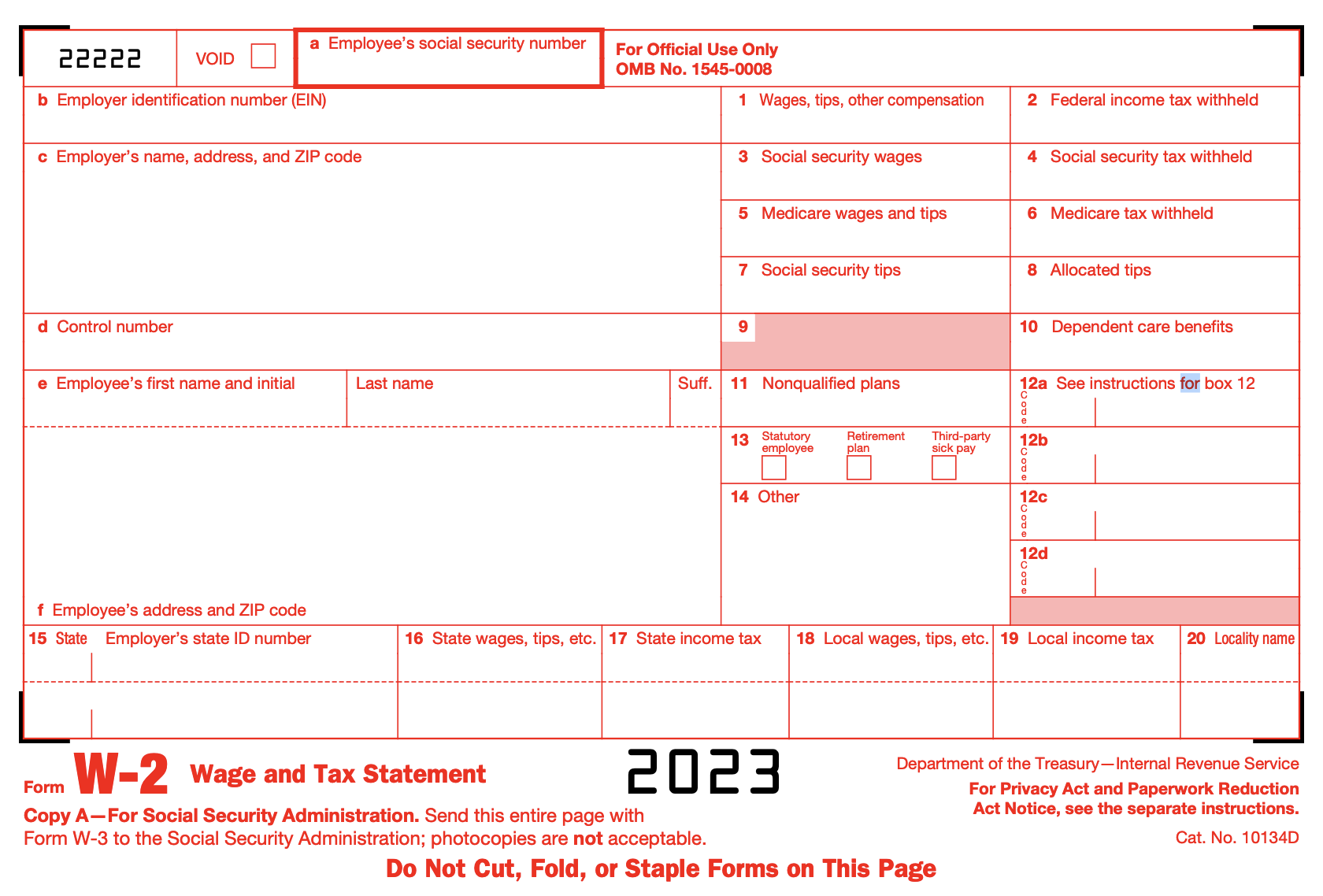 W 2 Form Wages And Tax Statement PdfFiller Blog