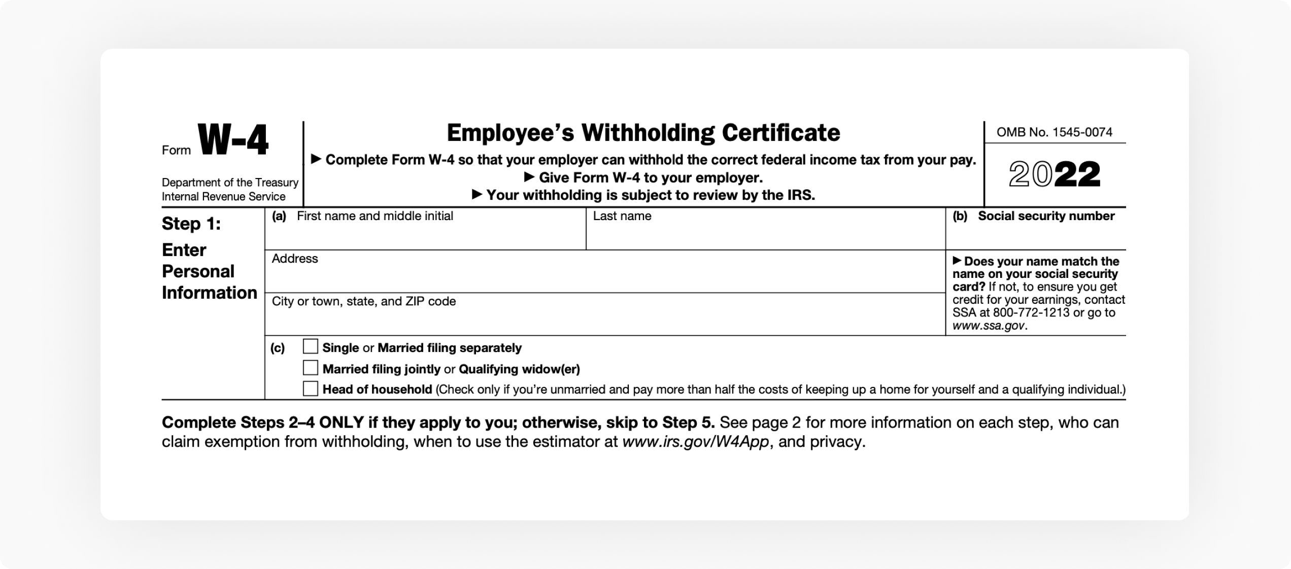 W 4 Form Employee s Withholding Certificate Instructions 
