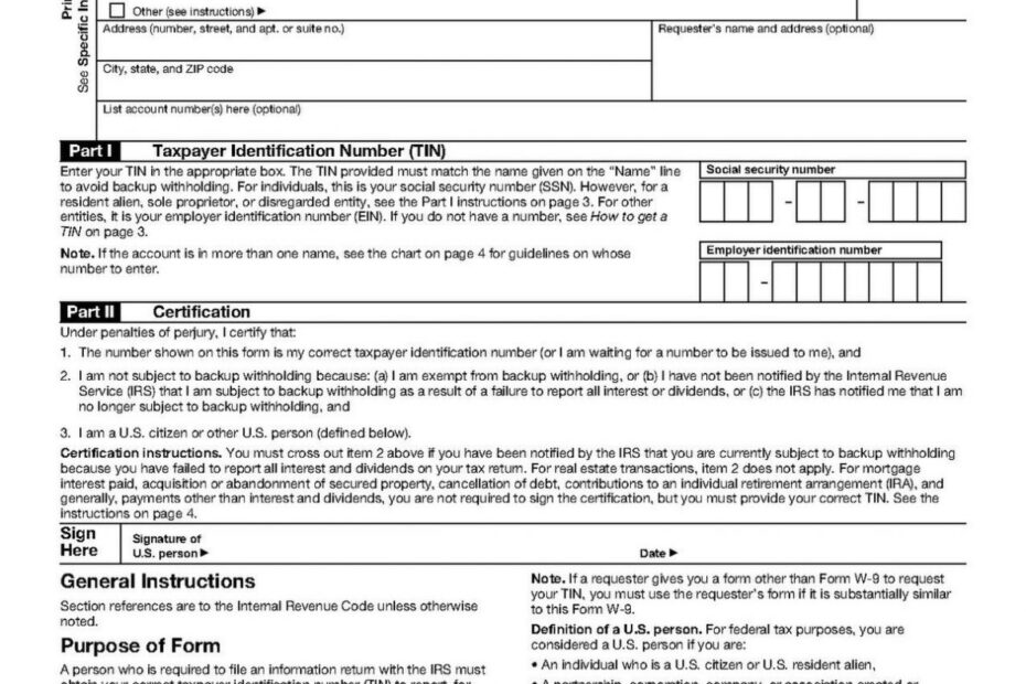 W 9 2025 Irs Form Tyler West