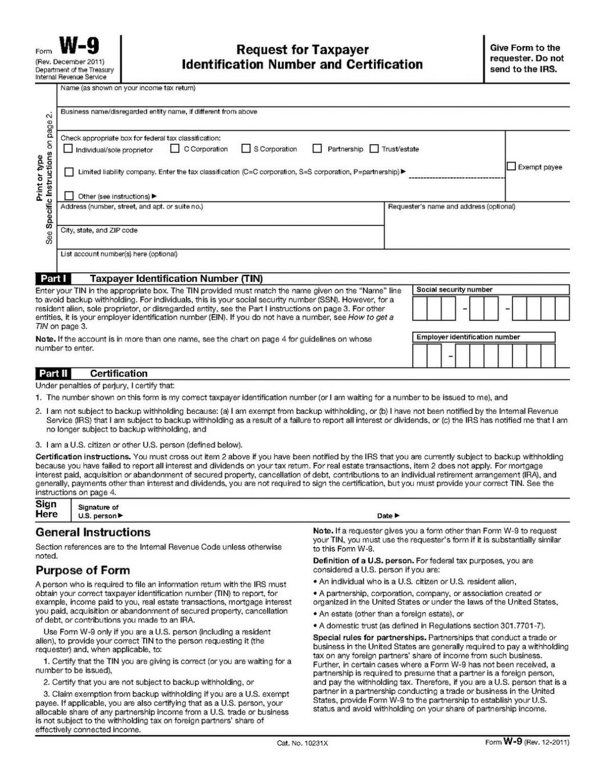 W 9 2025 Irs Form Tyler West