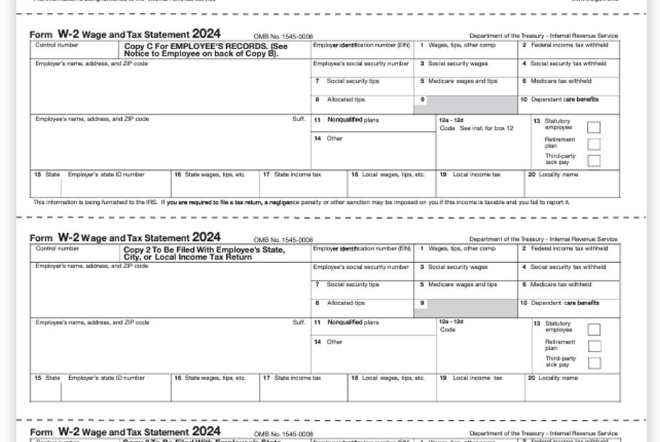 W2 Tax Forms Condensed 4up V2 For Employees DiscountTaxForms