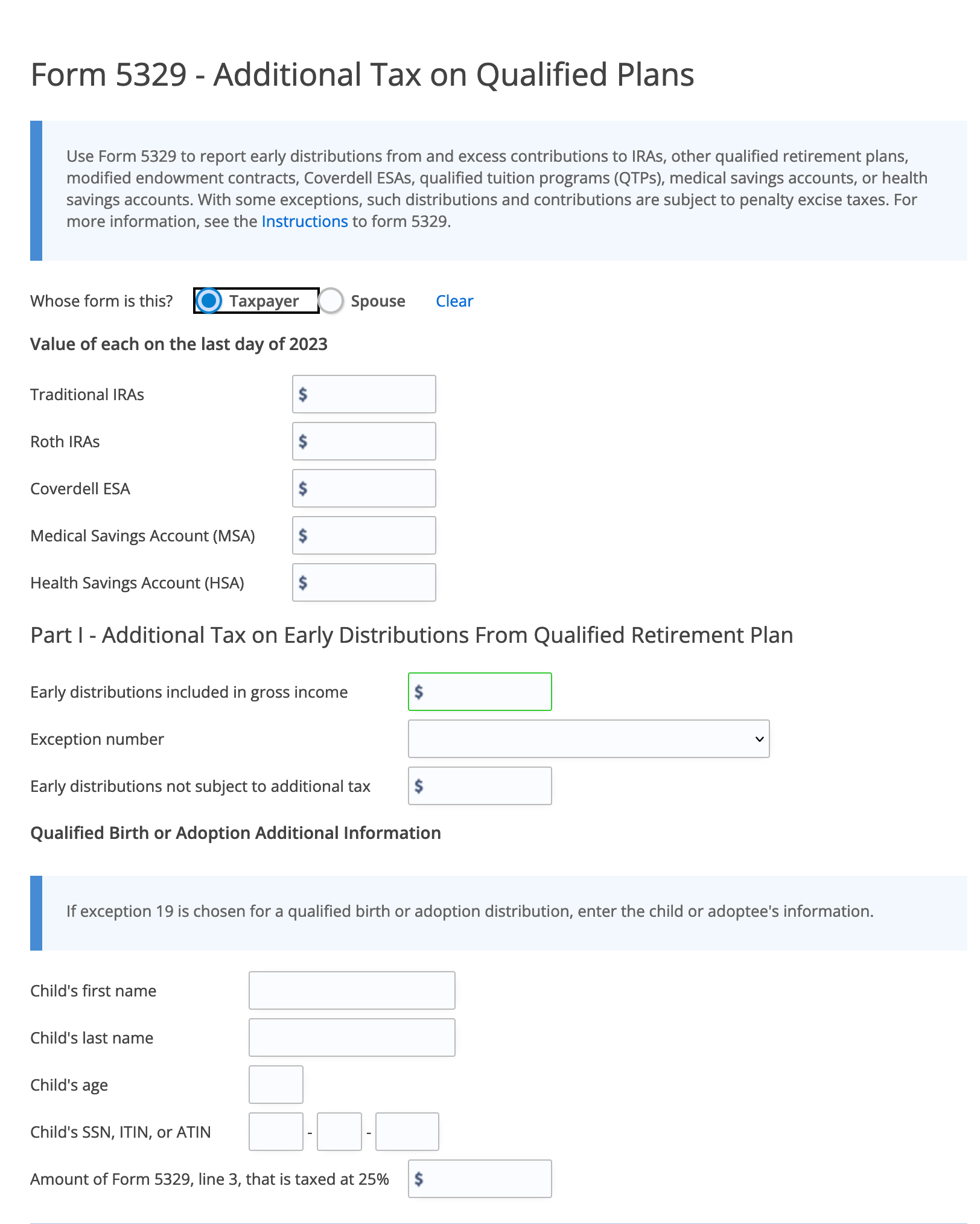 When To File Form 5329 To Calculate Taxes On Qualified Plans