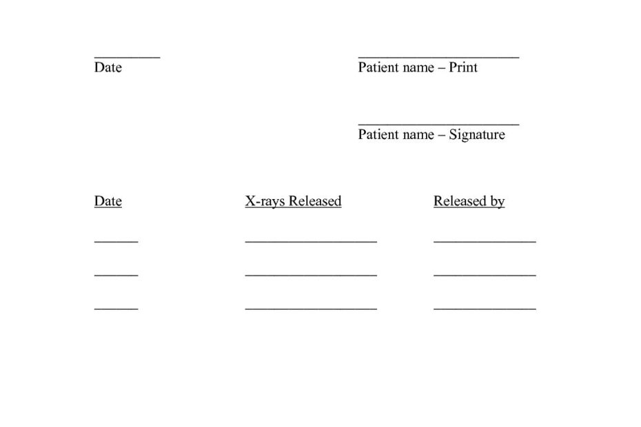 X ray release Form TriCity Orthodontics