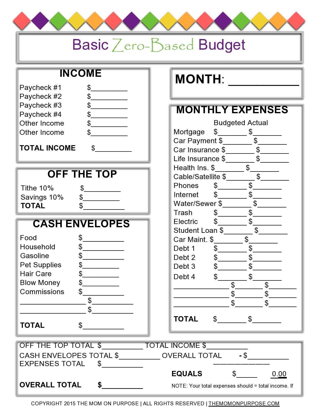 Zero Based Budget Planning 40 Free Sheets Blue Layouts