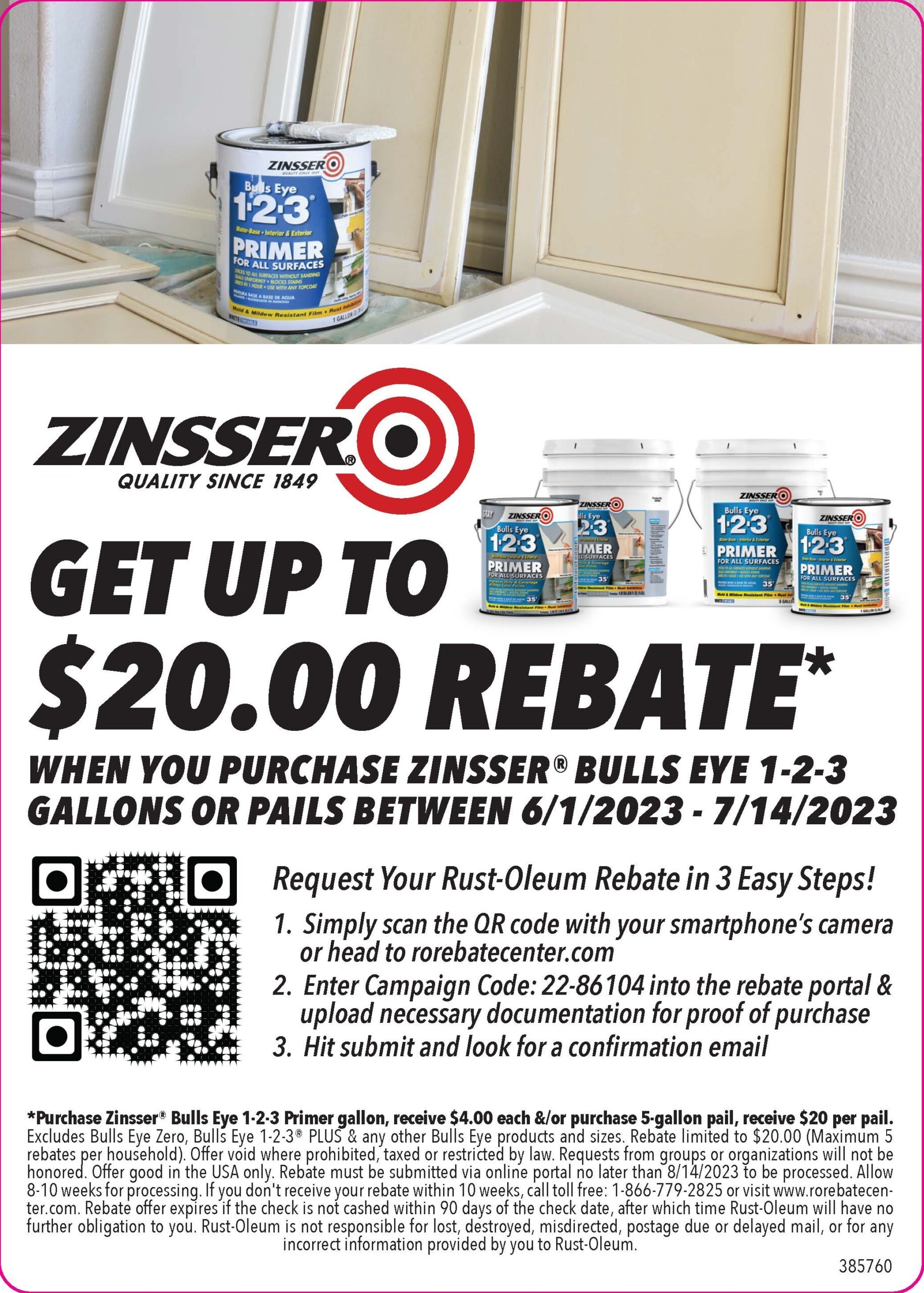 Zinsser Bulls Eye 1 2 3 Rebate Moscow U0026 Pullman Building Supply